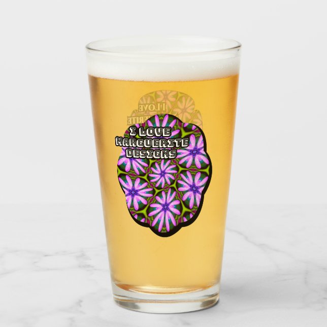 Purple Marguerite Patterns Glass (Front Filled)
