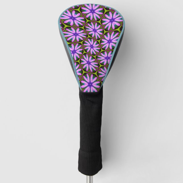 Purple Marguerite Patterns Golf Head Cover (Front)