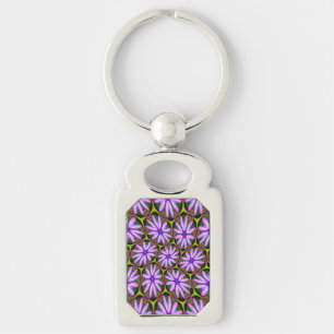 Purple Marguerite Patterns Keychain