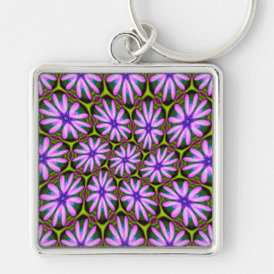 Purple Marguerite Patterns Keychain
