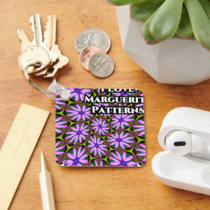 Purple Marguerite Patterns Keychain