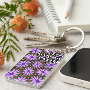 Purple Marguerite Patterns Keychain