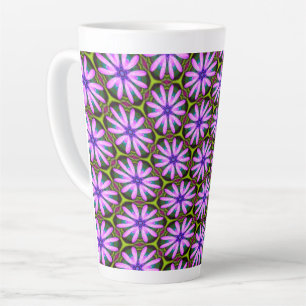 Purple Marguerite Patterns Latte Mug