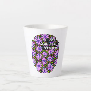 Purple Marguerite Patterns Latte Mug