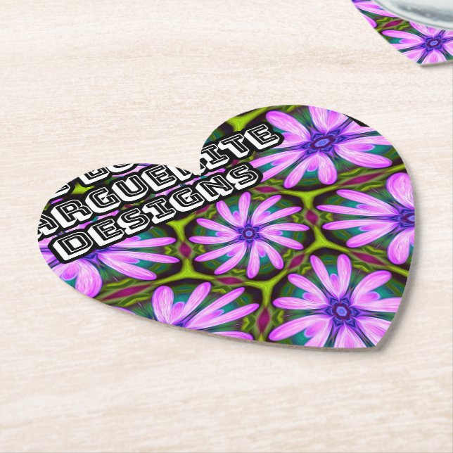 Purple Marguerite Patterns Paper Coaster (Angled)