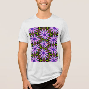 Purple Marguerite Patterns Tri-Blend Shirt