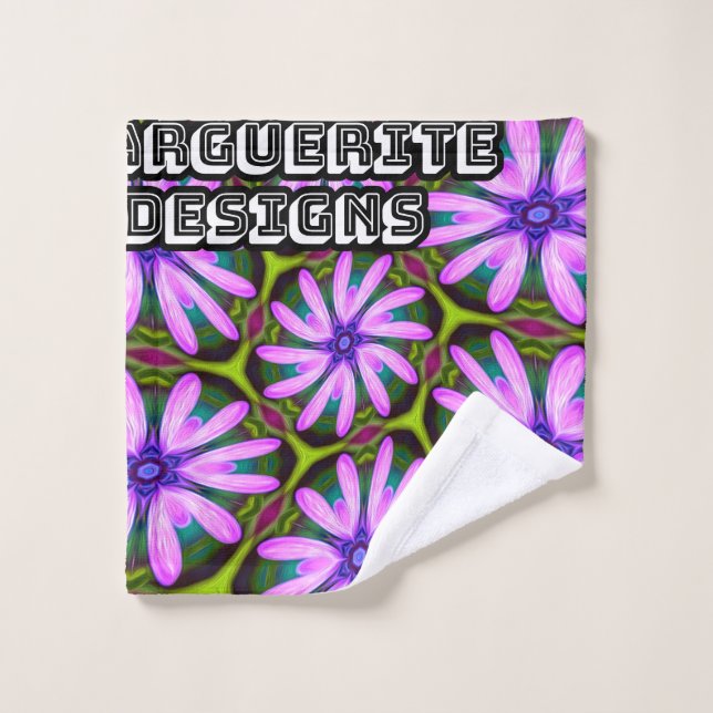 Purple Marguerite Patterns Wash Cloth (Wash Cloth)