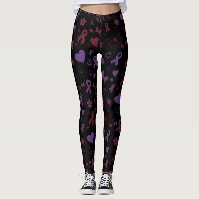 Purple/Maroon Multi...Arachnoiditis Leggings (Front)