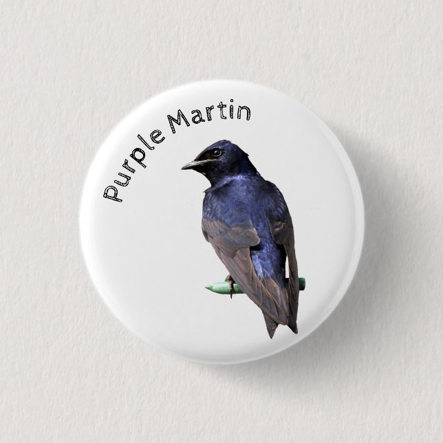 Purple Martin 1 Inch Round Button (Front)