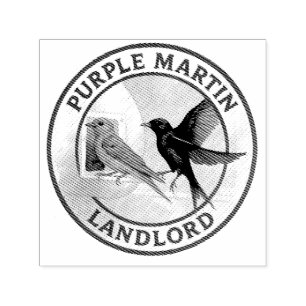 Purple Martin Birds Nature Return Address Birding Self-inking Stamp
