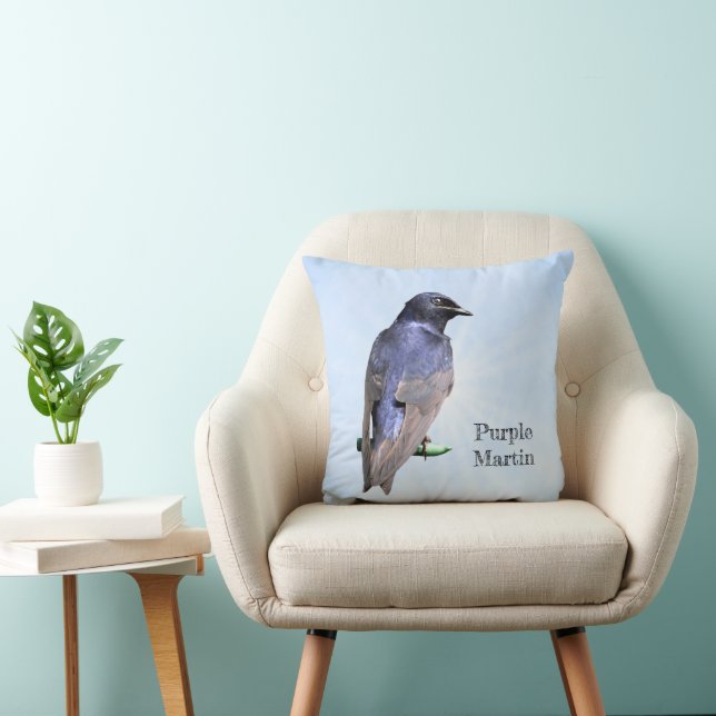 Purple Martin Throw Pillow (Chair)