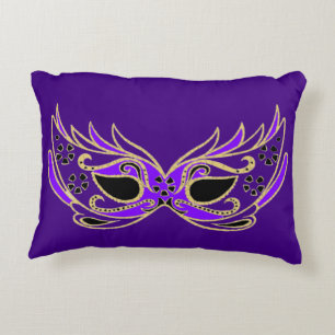 Purple Masquerade Mask Accent Pillow