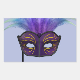 Purple Masquerade Mask Carnival Party Art Sticker