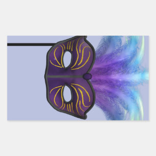 Purple Masquerade Mask Carnival Party Art Sticker