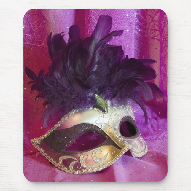 Purple Masquerade Mask Mouse Pad (Front)