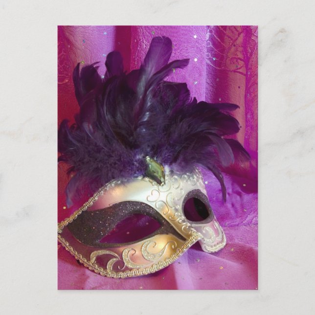 Purple Masquerade Mask Postcard (Front)