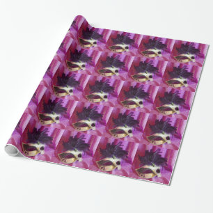 Purple Masquerade Mask Wrapping Paper