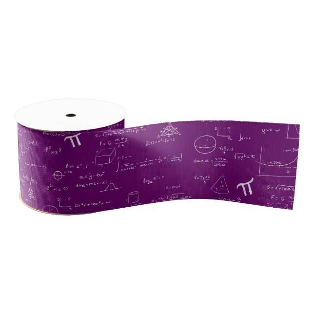 Purple Math Formulas Equations Graduation Grosgrain Ribbon (Spool)