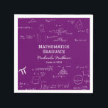 Purple Mathematics Graduate Class of Graduation Napkin<br><div class="desc">Beautiful and elegant purple graduation napkins with a pattern of mathematic equations and graphics for your celebration. Illustrated and designed by Patricia Alvarez.</div>