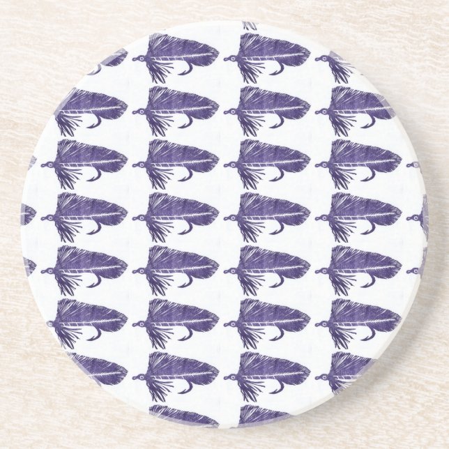 "Purple Matuka" Streamer Fly Pattern Coaster. Coaster (Front)