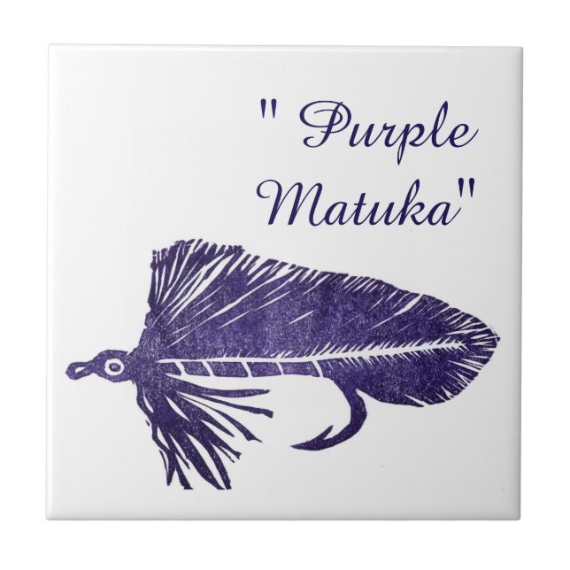 "Purple Matuka" streamer trout fly tile. Tile (Front)