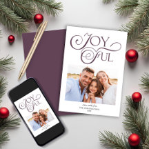 Purple Mauve Christmas Joyful Christmas Photo