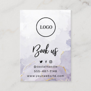 Purple Mauve Custom Logo Filler Aftercare Card