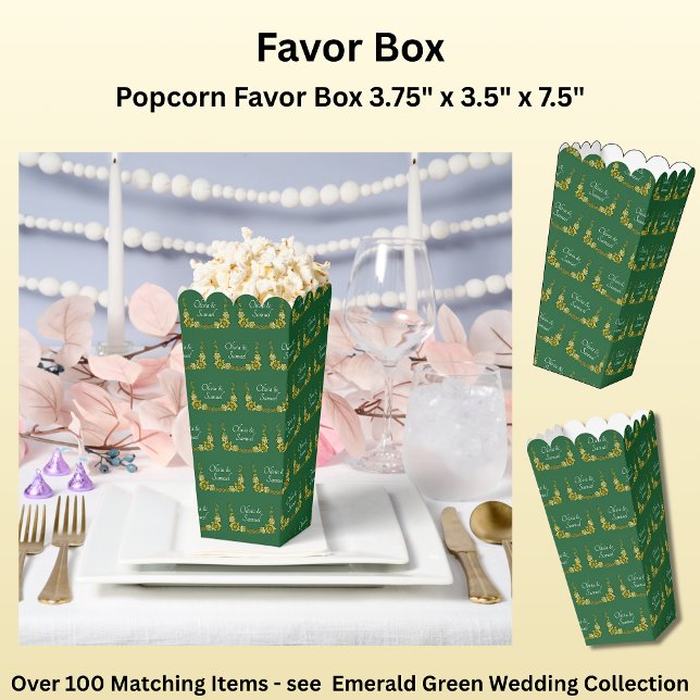 Purple Mauve Emerald Green & Gold Wedding Suite Favor Box (Creator Uploaded)