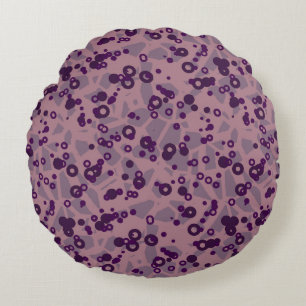 purple mauve geometric round pillow