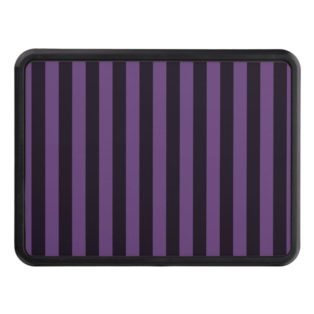 Purple Mauve Grape Stripes Decor Trailer Hitch Cover (Front)