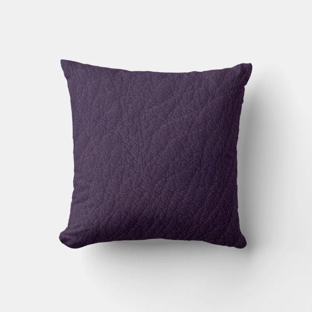 Purple Mauve Leather Print Cushion Texture Pattern (Front)