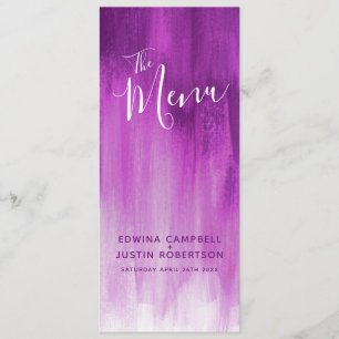 Purple mauve modern graded art wedding menu