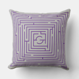 Purple Maze Throw Pillow