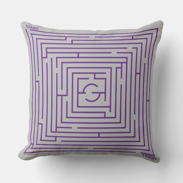 Purple Maze Throw Pillow (Front)