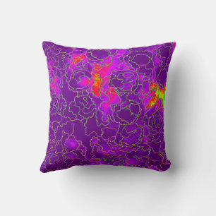 Purple Maze Throw Pillow