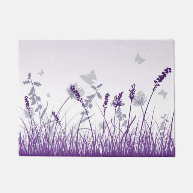 Purple Meadow and Butterfly Doormat (Front)