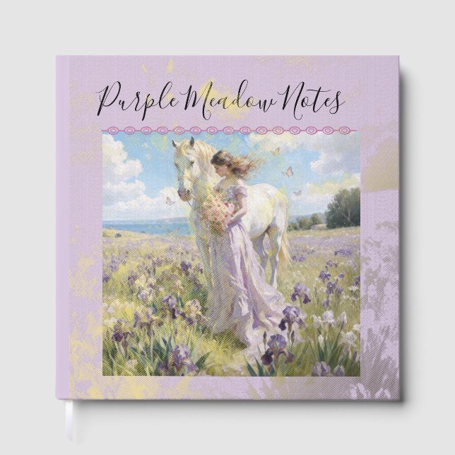 Purple Meadow Notes Foil Guestbook (Front)