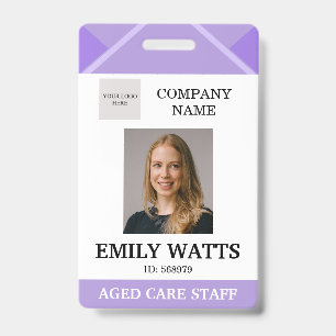 Purple Medical Doctor Aged Care Security Photo ID Badge