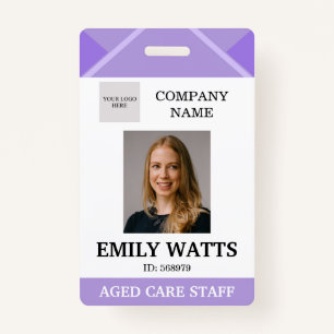 Purple Medical Doctor Aged Care Security Photo ID Badge