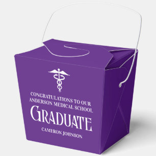 Purple Medical School Graduation Party Fortune Favor Box