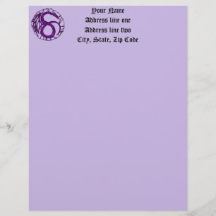 Purple Medieval Dragon Fantasy Tattoo Art Letterhead