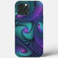 Purple Meets Turquoise Modern Abstract Fractal Art