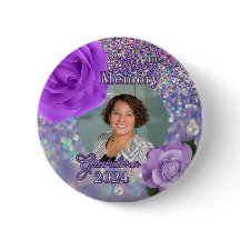 Purple Memorial button for Grandma 