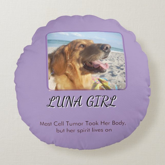 Purple Memory Keepsake of Love Round Pillow (Front)