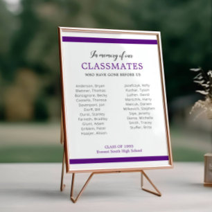 Purple Memory Of Our Classmates Reunion Memorial Poster