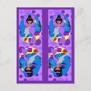 Purple Mermaid and Merfaery Bookmarks Postcard