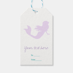 Purple Mermaid Beach Bling Birthday Party Favour Gift Tags