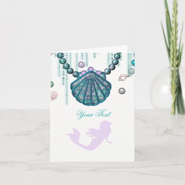 Purple Mermaid Beach Bling Thank You Fold (Front)
