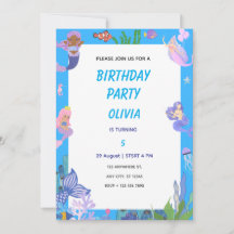 Purple Mermaid Birthday Card
