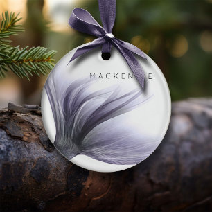 Purple Mermaid Chic Dusty Lavender Monogram Ceramic Ornament